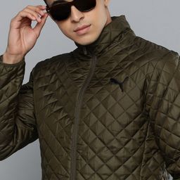 Puma Men Olive Green Self Design Lightweight Slim Fit dryCELL Tailored Jacket-15