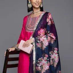 Varanga Women Yoke Design Regular Sequinned Kurta with Trousers & With Dupatta-2