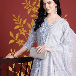 Anouk Printed Pure Cotton Kurta with Trousers & Dupatta-42