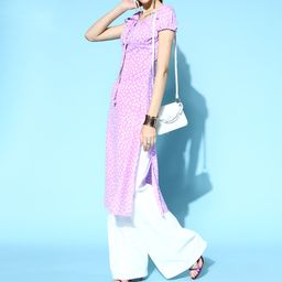 Berrylush Women Elegant Lavender Polyester All in the Details Kurta-picture-21