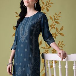 Anouk Ethnic Motifs Printed Calf-Length Straight Kurta-48
