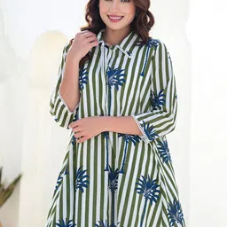 Indo Era Women Floral Printed Pure Cotton A-Line Kurta with Trousers-image-24