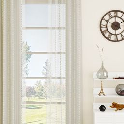 GM Verona White Geometric Embroidered Sheer Door Curtain-42