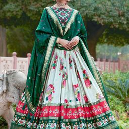 Aika Printed Foil Print Ready to Wear Lehenga & Unstitched Blouse With Dupatta-7