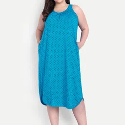 BLAZON Plus Size Polka Dots Printed Pure Cotton Nightdress-picture-7
