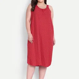 BLAZON Plus Size Polka Dots Printed Pure Cotton Nightdress-picture-2