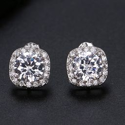 Yellow Chimes Crystals from Swarovski Collection White & Steel-Toned Rhodium-Plated Circular Studs-picture-5