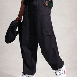 WROGN Men Loose Fit Pure Cotton Cargo Styles Parachute Trouser-image-67