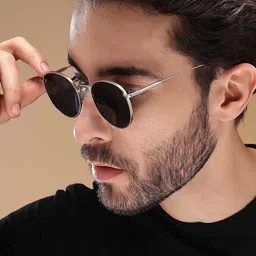 Voyage Unisex Black Lens Oval Sunglasses with UV Protected Lens 2038MG3051C-40