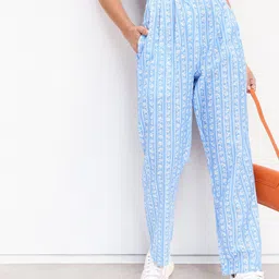 DressBerry Women Playful Patterns Blend Printed Pleated Trousers-image-69