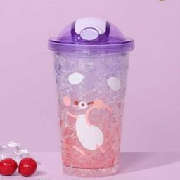 YK Purple And Blue Cartoon Printed Sipper Plastic Water Bottle 450 ML-18