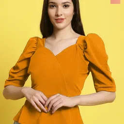 Metronaut Women Pack Of 2 Sweetheart Neck Three-Quarter Sleeves Crop Top-picture-25
