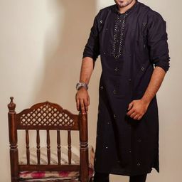 KISAH Men Ethnic Motifs Embroidered Regular Kurta with Churidar-image-66