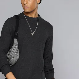 R.Code by The Roadster Life Co. Waffle Textured Round Neck Relaxed Fit T-shirt-image-30