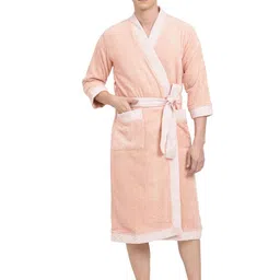 SPACES Unisex 400 GSM Pure Cotton Quick Dry Bath Robe with Fabric Belt-2