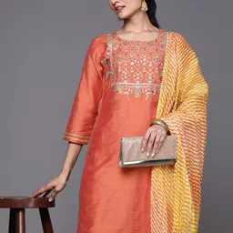 Varanga Women Embroidered Sequinned Kurta with Trousers & With Dupatta-picture-13