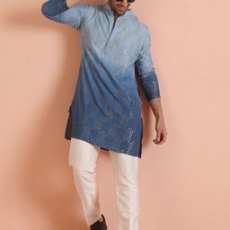 KISAH Men Ethnic Motifs Embroidered Regular Kurta with Trousers-image-68