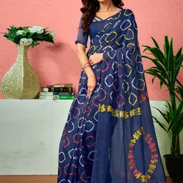 Sangria Ethnic Motifs Printed Ready To Wear Saree With Unstitched Blouse-4
