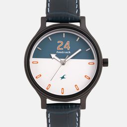 Fastrack Women Green & White Colorblocked Genuine Leather Analogue Watch 6189NL01-image-40