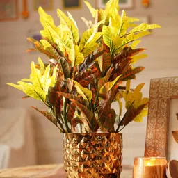 BEHOMA Gold Toned Pineapple Metal Texture Planter Without Plant-38