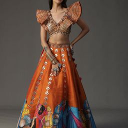ARPITA SULAKSHANA Embellished Beads & Stones Made to Measure Lehenga & Blouse With Dupatta-6