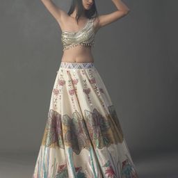 ARPITA SULAKSHANA Embellished Beads & Stones Made to Measure Lehenga & Blouse With Dupatta-5
