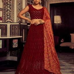 Fusionic Embellished Sequinned Ready to Wear Lehenga & Unstitched Blouse With Dupatta-picture-12