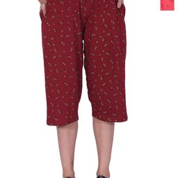 BAESD Pack Of 2 High-Rise Printed Loose Fit Pure Cotton Capris-image-4