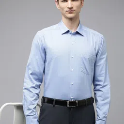 Arrow Self Design Manhattan Slim Fit Opaque Pure Cotton Formal Shirt-image-77