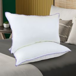 MAXNAP Sleep Support White Set of 2 Fibre Filled Cotton Lightweight Sleep Pillow-9