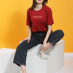 Rigo Printed Drop-Shoulder Sleeves Oversized Fit Cotton T-shirt-image-10