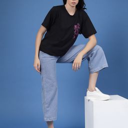 Rigo Printed Drop-Shoulder Sleeves Pure Cotton T-shirt-image-15