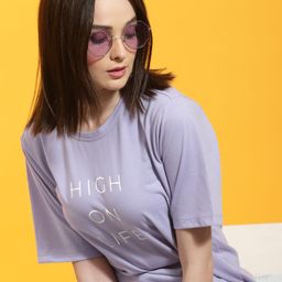 Rigo Printed Drop-Shoulder Sleeves Oversized Fit Cotton T-shirt-image-74