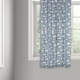 Fabindia Pankaja Blue & White Floral Printed Pure Cotton Window Curtain-image-41