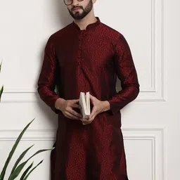 SOJANYA Ethnic Motifs Woven Design Mandarin Collar Straight Kurta-35