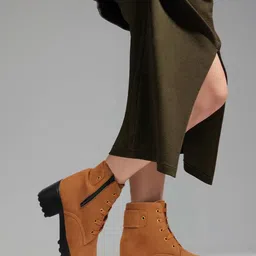 Killer Women Lace-Up Block-Heeled Zipper Regular Boots-picture-7
