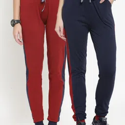 Boston Club Women Pack of 2 Solid Slim Fit Track Pants-picture-41