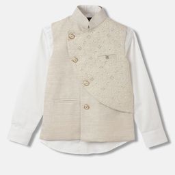 Blue Giraffe Embroidered Single Breasted 3 Piece Suits-image-33