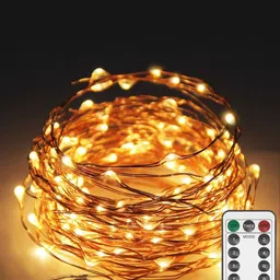 XERGY Yellow 8 Modes USB Powered 100 LED String Lights with Remote-9