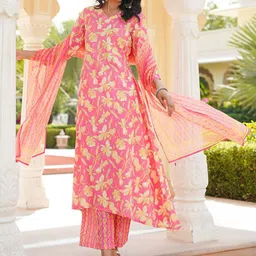 KALINI Women Floral Printed Kurta with Palazzo & Dupatta-image-53
