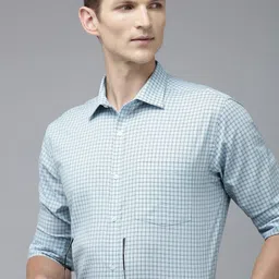 Park Avenue Men Slim Fit Other Checks Opaque Pure Cotton Formal Shirt-image-47