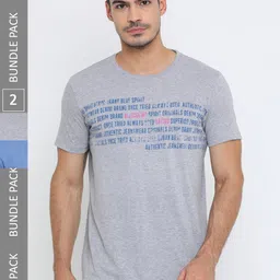 Masculino Latino Pack Of 2 Men Typography Printed Cotton T-shirt-image-76