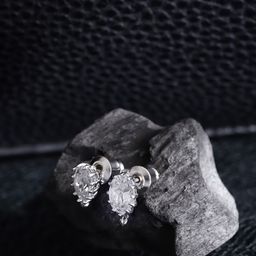 Carlton London Silver-Toned Rhodium-Plated Oval CZ Studs-0