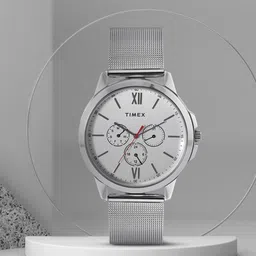 Timex Men Silver-Toned Dial & Silver Toned Bracelet Style Analogue Watch TWEG165SMU03-27