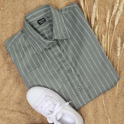Hoop Boys Cutaway Collar Striped Cotton Slim Fit Casual Shirt-image-69