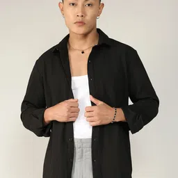 URBANICE Men Standard Fit Textured Spread Collar Casual Shirt-image-19