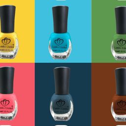 Looks United 6Pcs Smooth Hight Gloss Nail Polish -Yellow-Blue-Green-Pink-Blue-Brown-image-73