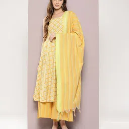 Jompers Ethnic Motifs Printed Kurta with Palazzos & Dupatta-27