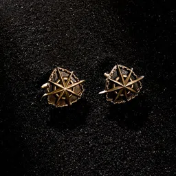COSA NOSTRAA Antique Gold-Toned The Star Shield Textured Cufflinks-image-30