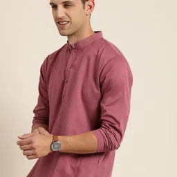 SWAGG INDIA Men Ethnic Motifs Emboridered Jacquard Kurta-picture-4